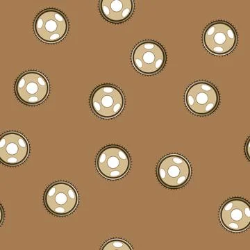 Seamless pattern circle gear cartoon vector Stock Illustration