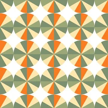 Seamless Pattern circle geometric graphic design, fall color season Stock Illustration