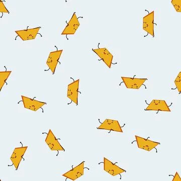 Seamless pattern circle geometric shape character cartoon vector Illustrazione stock