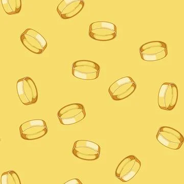 Seamless pattern circle golden ring cartoon vector 库存插图