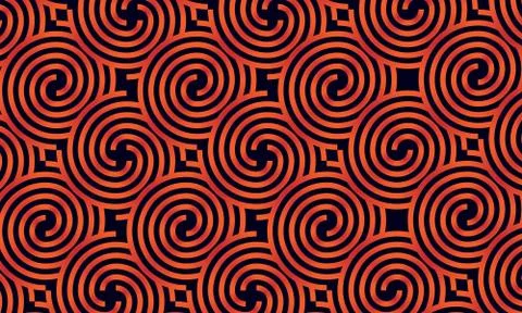 Seamless pattern circle orange vector 스톡 일러스트