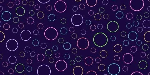 Seamless pattern circle shape frame glowing desktop icon, neon sticker, neon Illustrazione stock