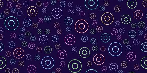 Seamless pattern circle shape frame glowing desktop icon, neon sticker, neon Stock Illustration