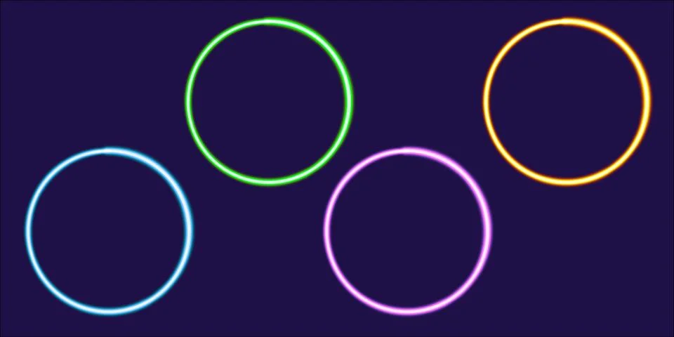 Seamless pattern circle shape frame glowing desktop icon, neon sticker, neon 스톡 일러스트