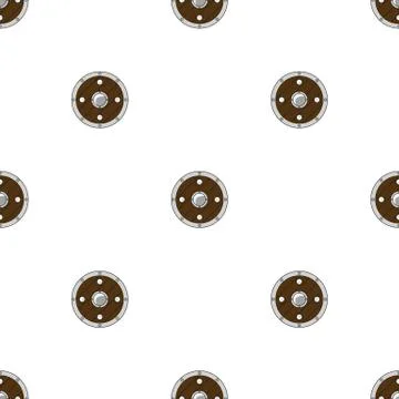 Seamless pattern with circle shields on white background. Vector illustration. Stock Illustration