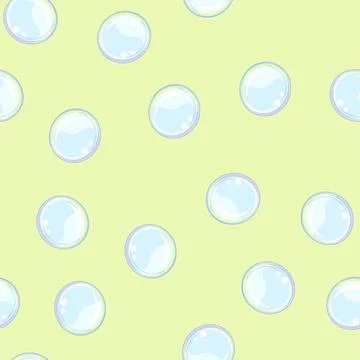 Seamless pattern circle soap bubbles cartoon vector Stock Illustration