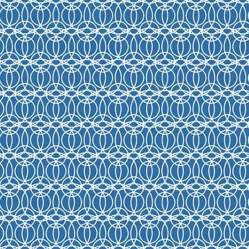 Seamless pattern in a circle for textile design, blue Stock Illustration