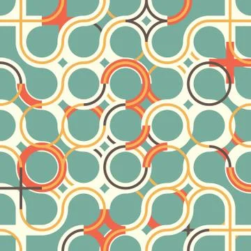 Seamless pattern with circle wavy ornament イラスト素材