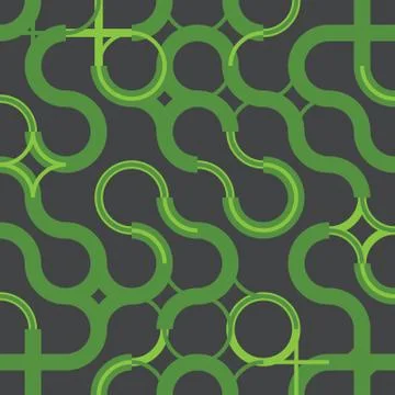 Seamless pattern with circle wavy ornament イラスト素材