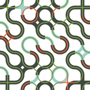 Seamless pattern with circle wavy ornament イラスト素材