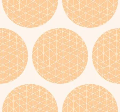 Seamless pattern with circles and hand drawn line pattern Stock Illustration