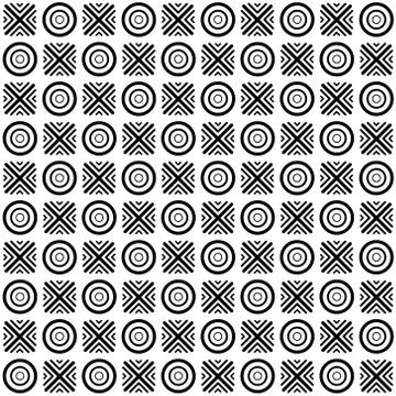 Seamless pattern of circles and intersecting lines for the design and decorat Stock Illustration