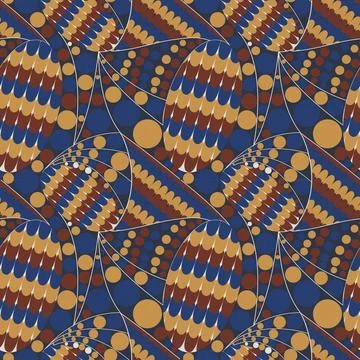 Seamless pattern with circles and palmettes Stockillustratie