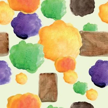 Seamless pattern of circles and rectangles Stockillustratie