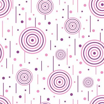 Seamless pattern with circles and stripes. Stock Illustration