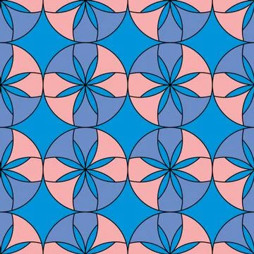 Seamless pattern of circles on a blue background Stock Illustration