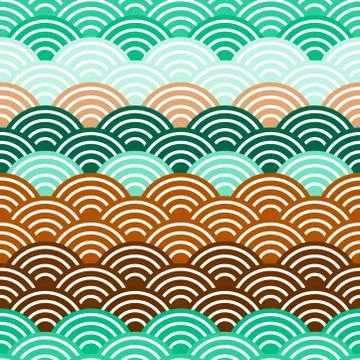 Seamless pattern circles Brown claret green print, Geo hipster backdrop moder Stock Illustration