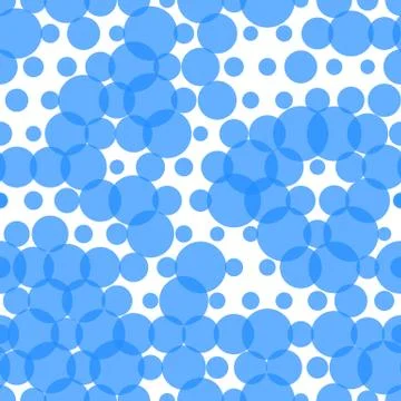 Seamless pattern with circles, bubbles. Aqua, water, sparkling water texture Stock Illustration