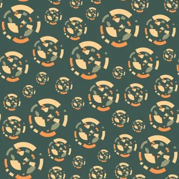 Seamless pattern with circles of the fragments Stock Illustration
