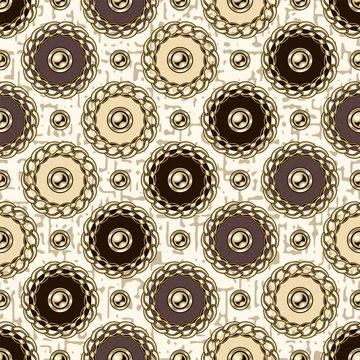 Seamless pattern with circles with gold chains Stock Illustration