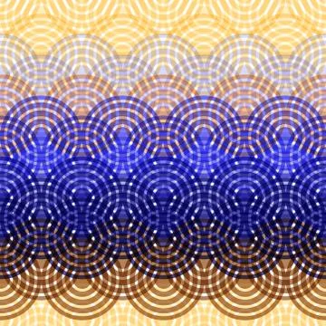 Seamless pattern circles Navy Indigo Brown claret blue mustard print, Geo hip イラスト素材
