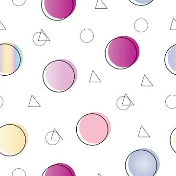 Seamless pattern with circles in pink and purple colors vector Stock Illustration