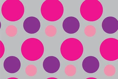 Seamless pattern with circles. Pink and purple rounds on grey board Stock Illustration