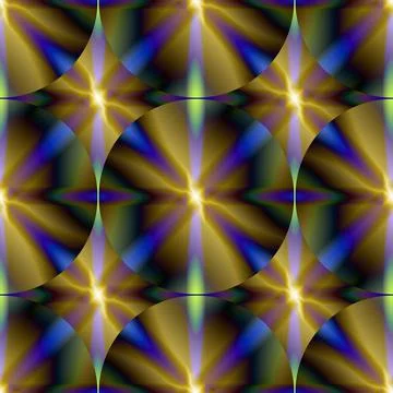 Seamless Pattern Circles Psychedelic Pattern Gradient Gold Blue Stock Illustration