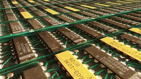 Seamless pattern of a circuit board - perfect for music video background Stock Footage 232526786