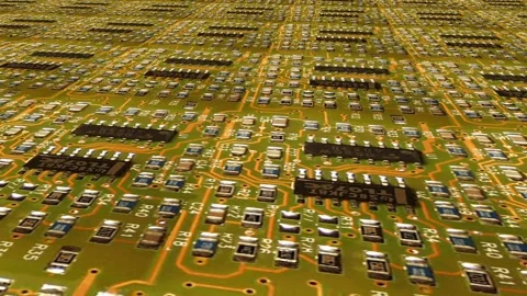 Seamless pattern of a circuit board - perfect for music video background Stock Footage 232526791