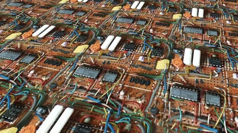 Seamless pattern of a circuit board - perfect for music video background Stock Footage 232526797
