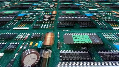 Seamless pattern of a circuit board - perfect for music video background Stock Footage 232526808