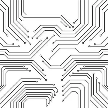 Seamless pattern of circuit board. Technology background 스톡 일러스트