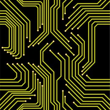Seamless pattern of circuit board. Technology background Illustrazione stock