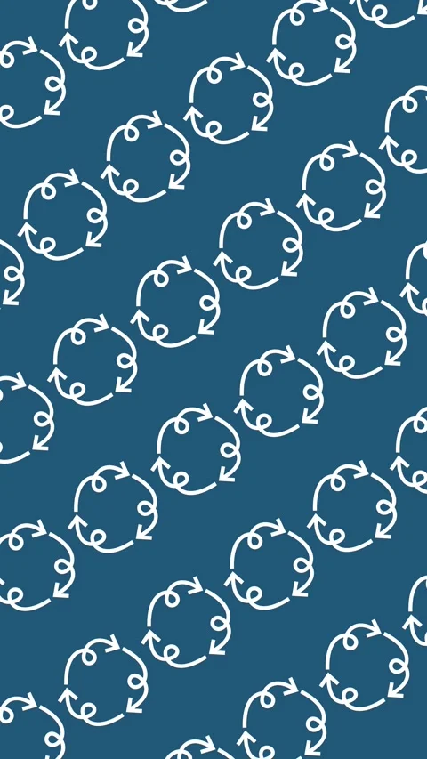 Seamless pattern of circular arrow icons on background animation Stock Footage 334012731