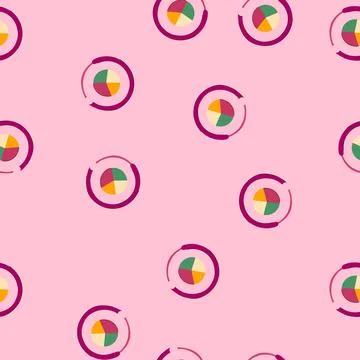 Seamless pattern circular chart graphic visualizing data analysis and progres イラスト素材