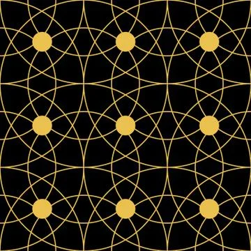 Seamless pattern of circular lines in the Oriental style Stock Illustration