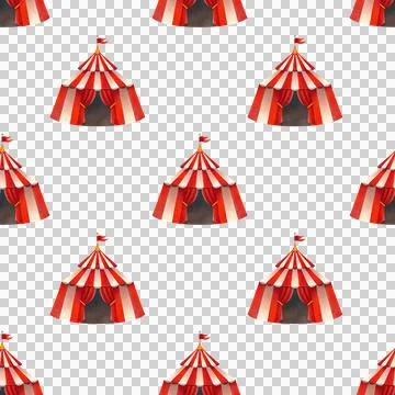 Seamless pattern with circus props. Design featuring bright, festive decorations Illustrazione stock