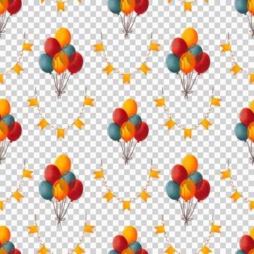 Seamless pattern with circus props. Design featuring bright, festive decorations Stock Illustration