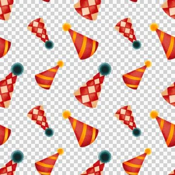 Seamless pattern with circus props. Design featuring bright, festive decorations Stock Illustration