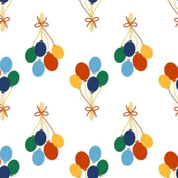 Seamless pattern with CIRCUS theme. Clowns, strongmen, lions, magic hat, hare Stock Illustration