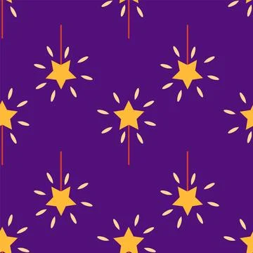 Seamless pattern with CIRCUS theme. Clowns, strongmen, lions, magic hat, hare Stock Illustration