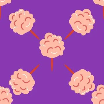 Seamless pattern with CIRCUS theme. Clowns, strongmen, lions, magic hat, hare Illustrazione stock