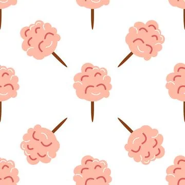 Seamless pattern with CIRCUS theme. Clowns, strongmen, lions, magic hat, hare Illustrazione stock