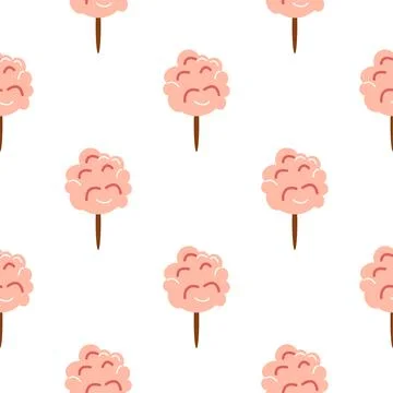 Seamless pattern with CIRCUS theme. Clowns, strongmen, lions, magic hat, hare Illustrazione stock