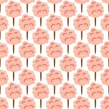 Seamless pattern with CIRCUS theme. Clowns, strongmen, lions, magic hat, ha.. Stock Illustration