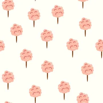 A seamless pattern with a CIRCUS theme. Festive balloons, cotton candy, balls Stock Illustration