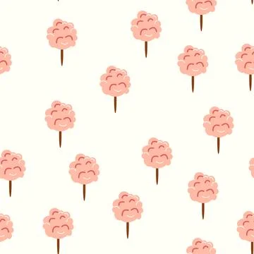 A seamless pattern with a CIRCUS theme. Festive balloons, cotton candy, balls Stock Illustration