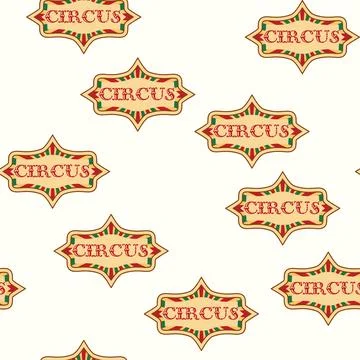 A seamless pattern with a CIRCUS theme. Festive balloons, cotton candy, balls Stock Illustration