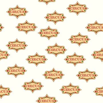 A seamless pattern with a CIRCUS theme. Festive balloons, cotton candy, balls Stock Illustration